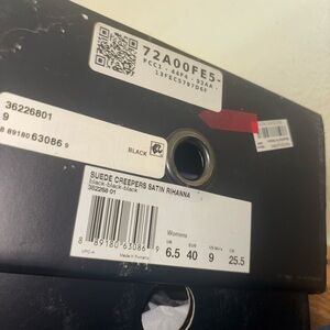 Suede Creepers Satin Rihanna Black Sneakers